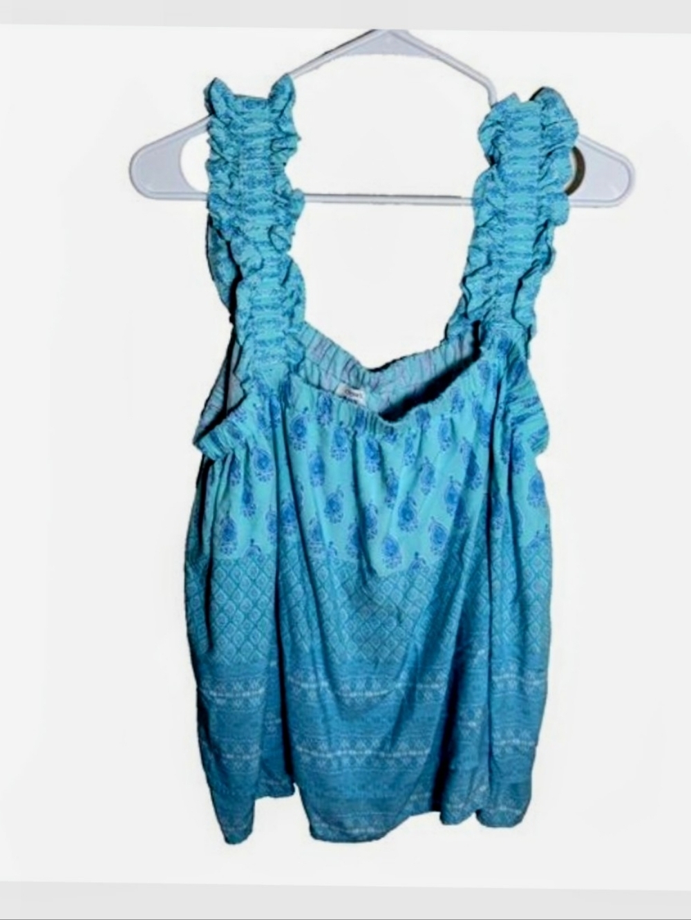 Crown & Ivy Blouse Women's Large Square Neck Sleeveless Tank Top Paisley